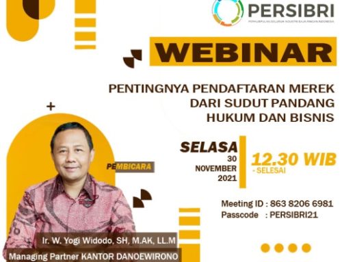 Webinar PERSIBRI “Pentingnya Pendaftaran Merek Dari Sudut Pandang Hukum Dan Bisnis”